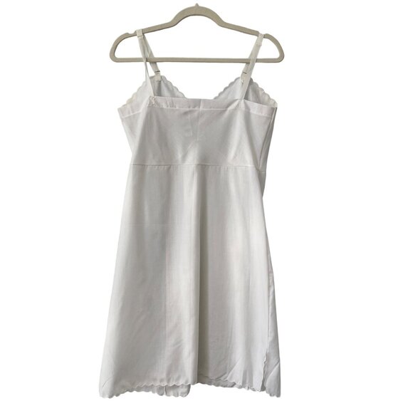 Vintage 50 Floral Embroidered Slip Dress Womens 36 Small Scalloped Edge Fairy - Picture 2 of 9